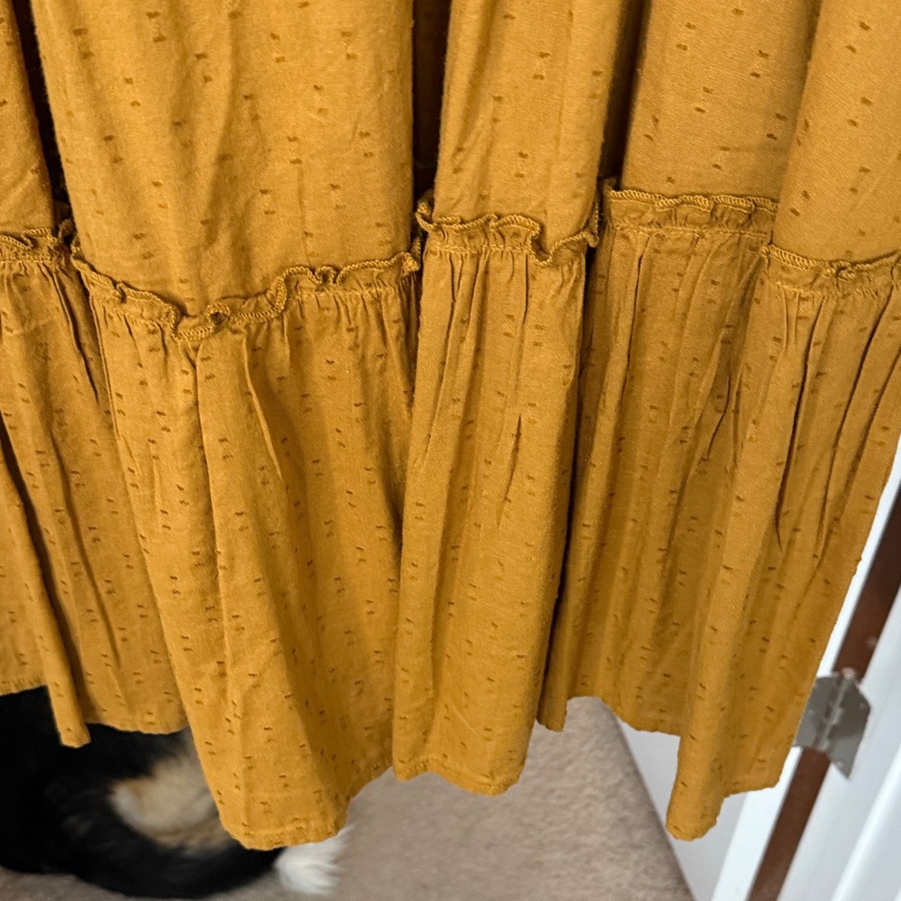NWT Old Navy Swiss Dot Mustard Yellow Women's Maxi Dress Size L - Picture 4 of 5